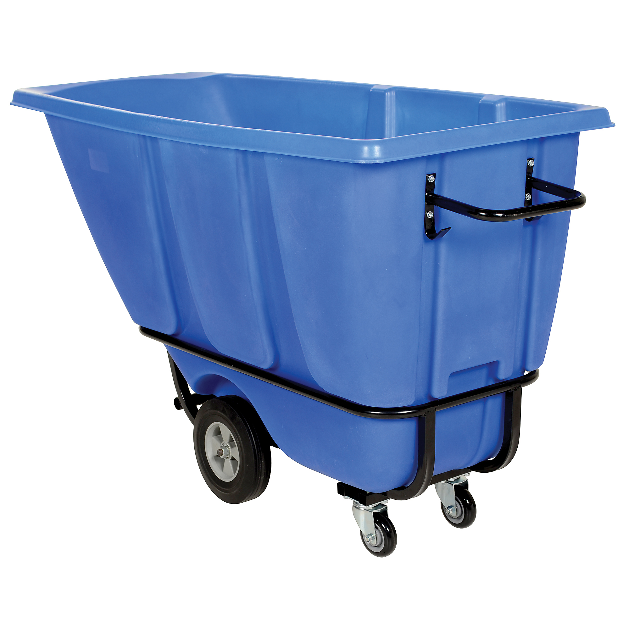 Vestil Heavy-Duty Plastic Tilt Truck - 1/2 Cubic Yard, 1400-Lb. Capacity, Blue, Model# TDT-50-HD-BLUE